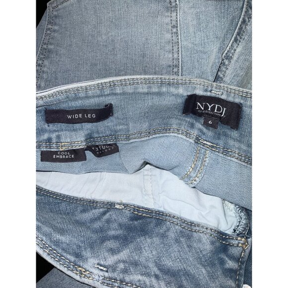 NYDJ New High Rise Major Wide Leg Capri Jeans in Cool Embrace Light Wash size 6 - Picture 7 of 16